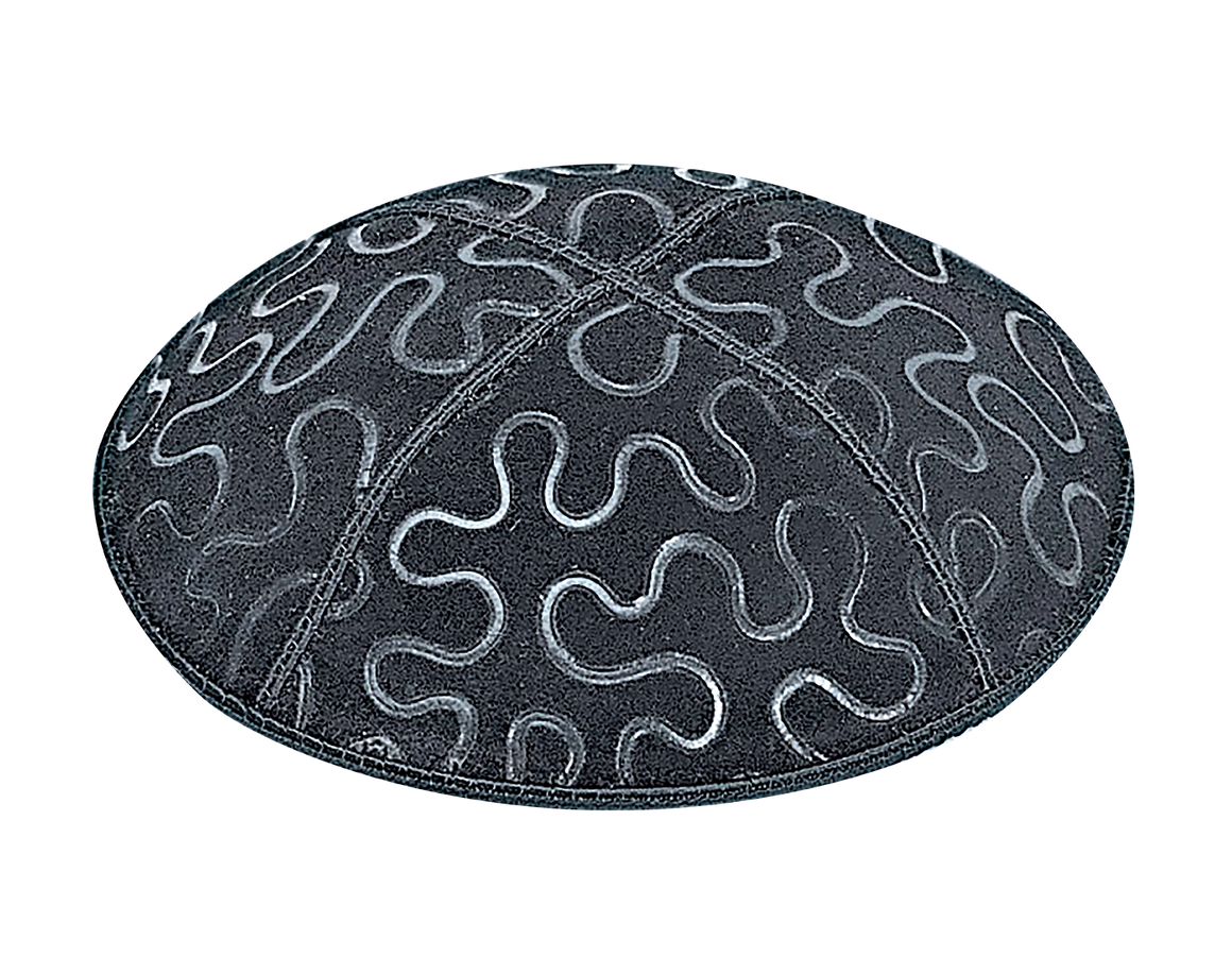 Suede Embossed Puzzle Kippot