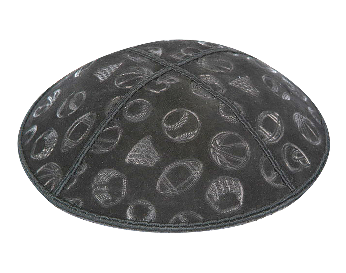 Suede Embossed Sports Kippot