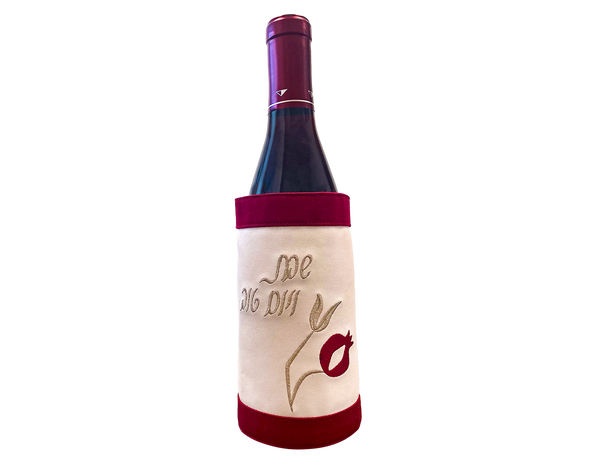 Indha Hand Embroidered Wine Bottle Cover | Camel Embroidery Bottle Cover |  1000 ML Bottle Cover | Dupion Silk Bottle Cover | Wedding Gift | Christmas