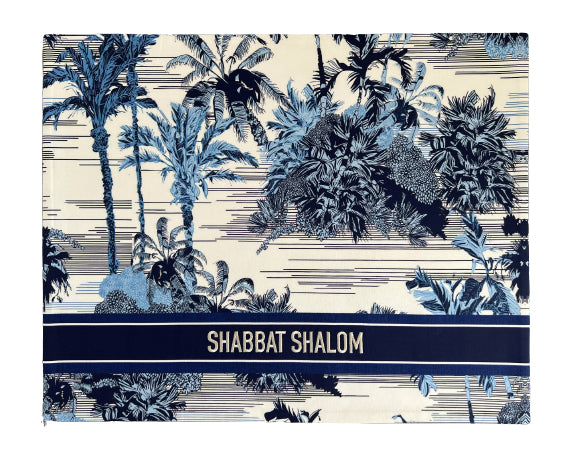 Challah Cover Tropical Toile Blues