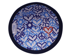 Jewish Love Navy Linen Ahava Kippah