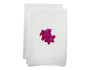 Linen Guest Towel Bougainvillea