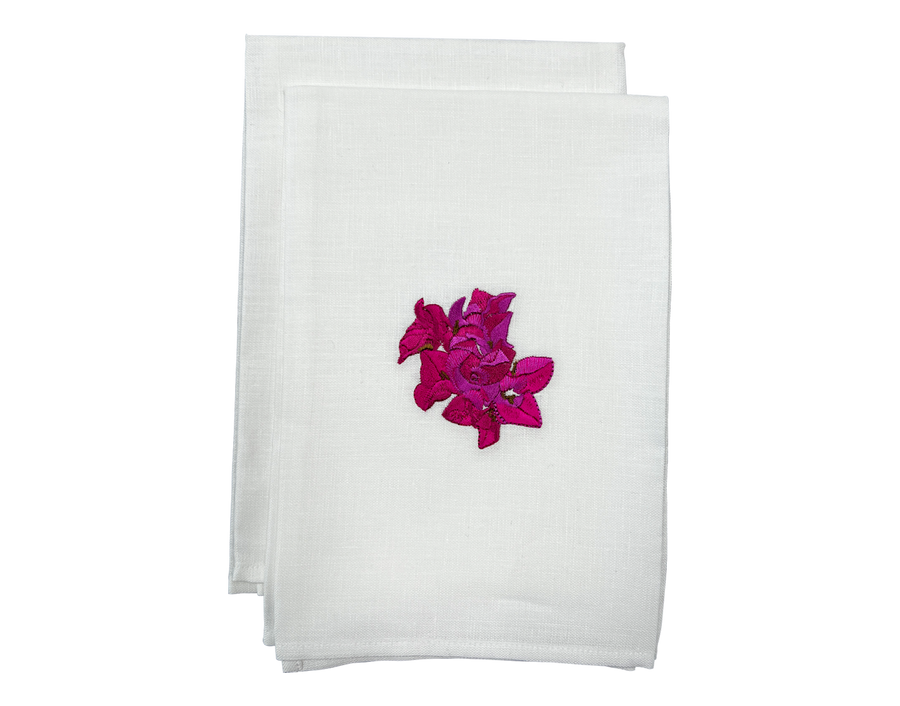 Linen Guest Towel Bougainvillea