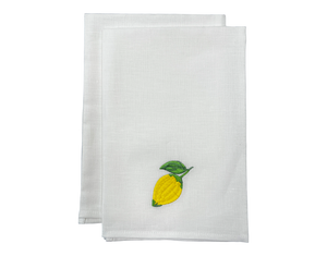 Linen Guest Towel Lemon