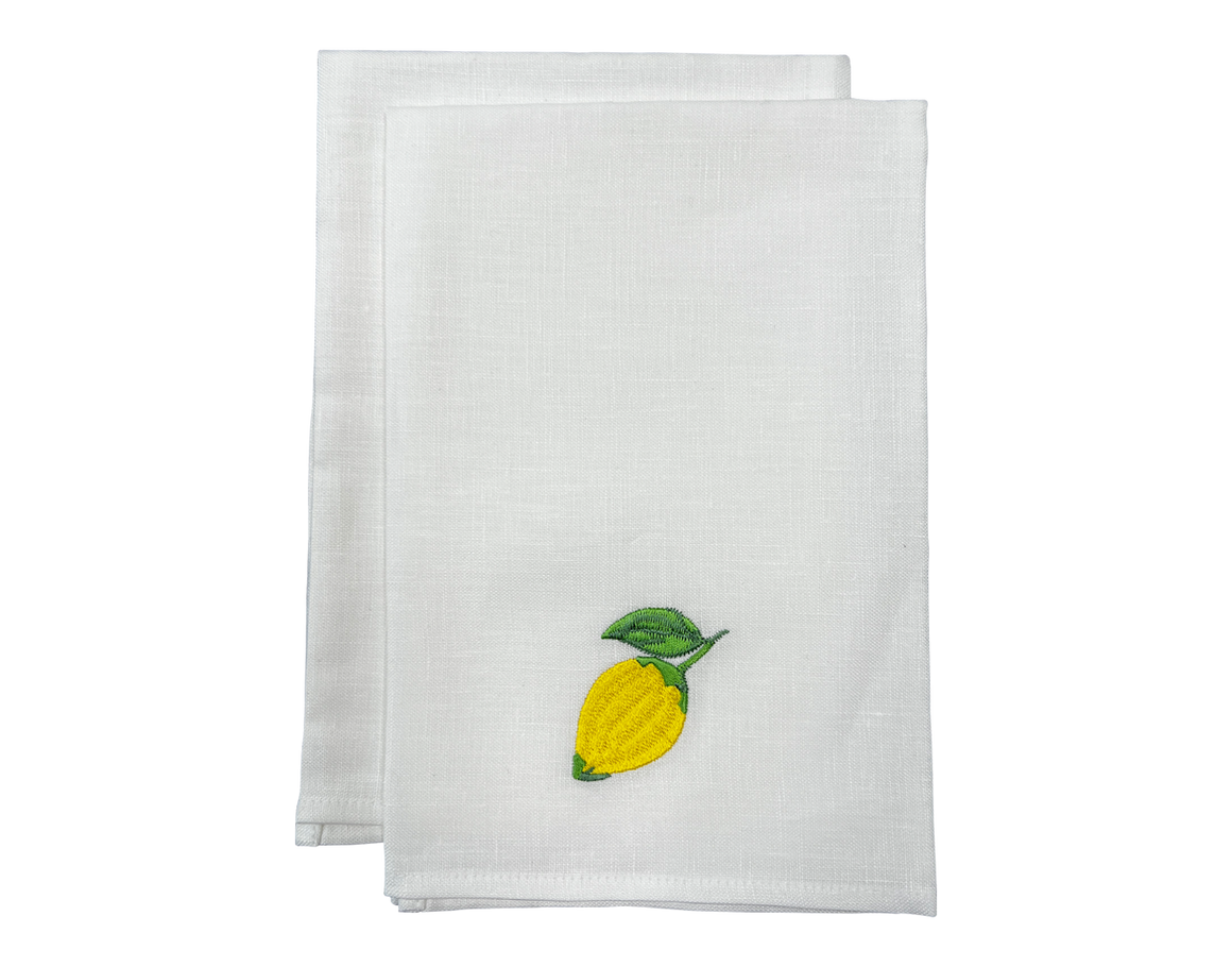 Linen Guest Towel Lemon