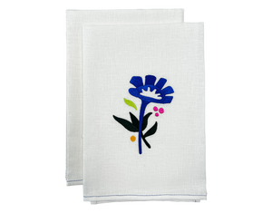 Linen Guest Towel Mexican Flower