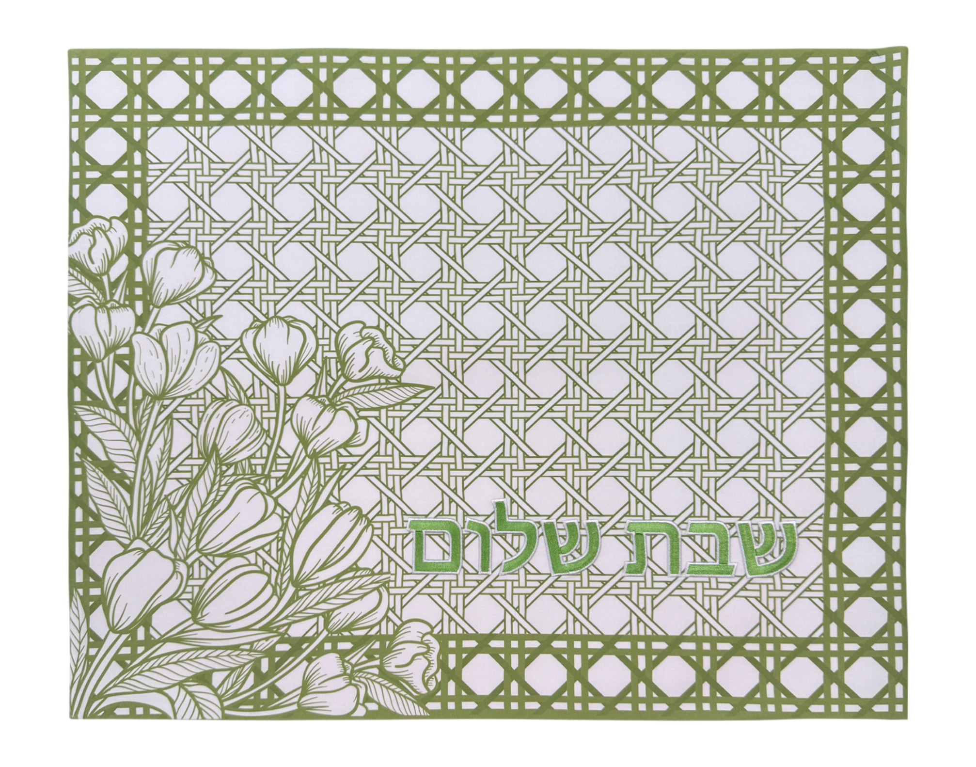 Challah Cover Cane with Tulips