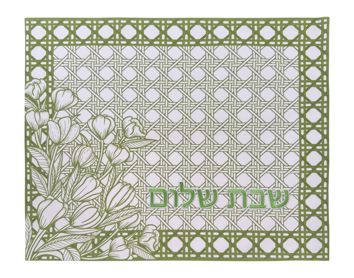 Challah Cover Cane with Tulips