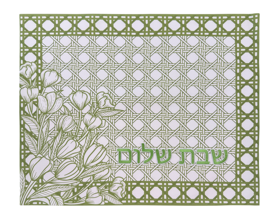 Challah Cover Cane with Tulips