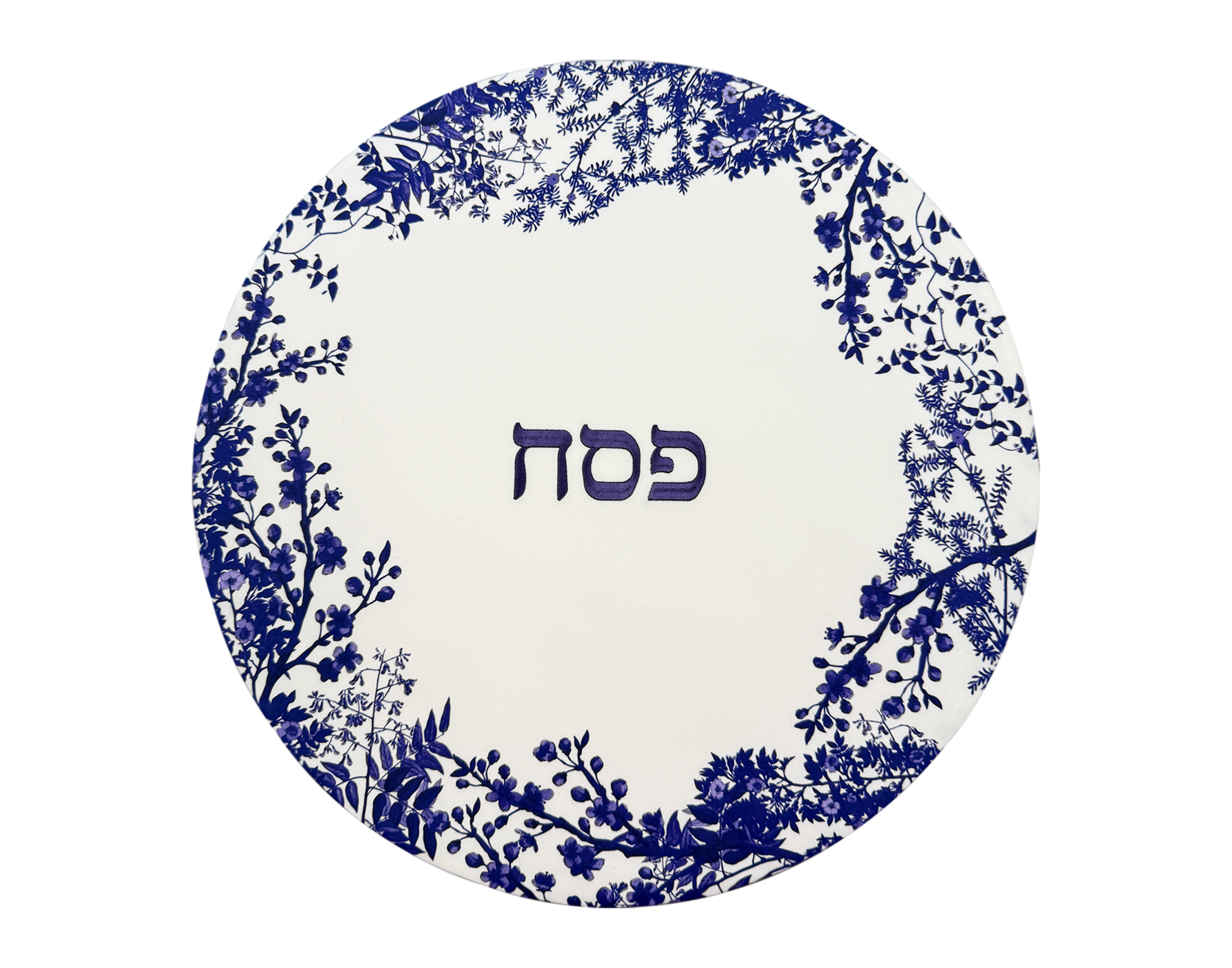 Toile Blue Flowers Pesach Cover