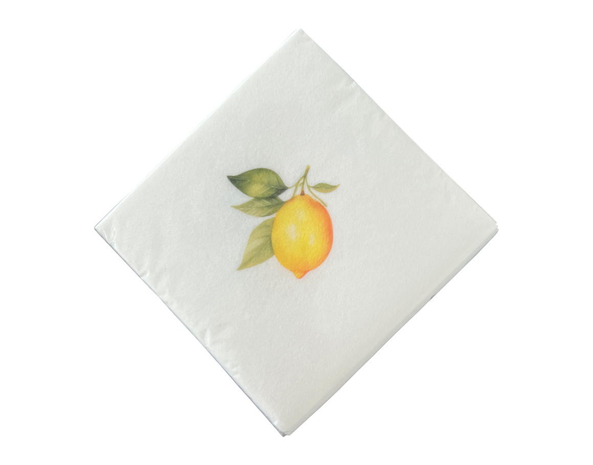 Lemon Cocktail Napkin Gift Set