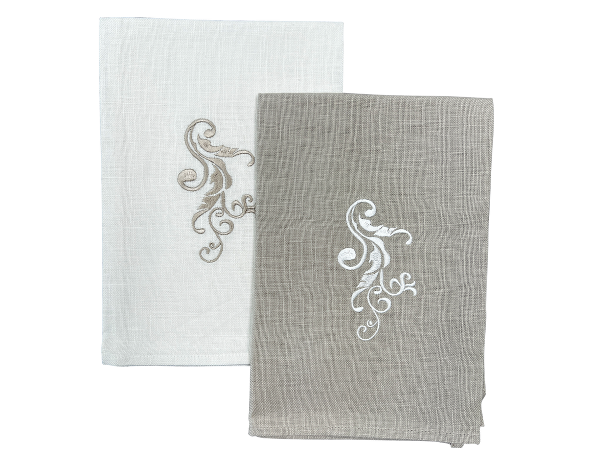 Linen Guest Towel Damask