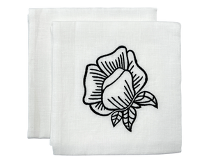 Linen Guest Towel Rose