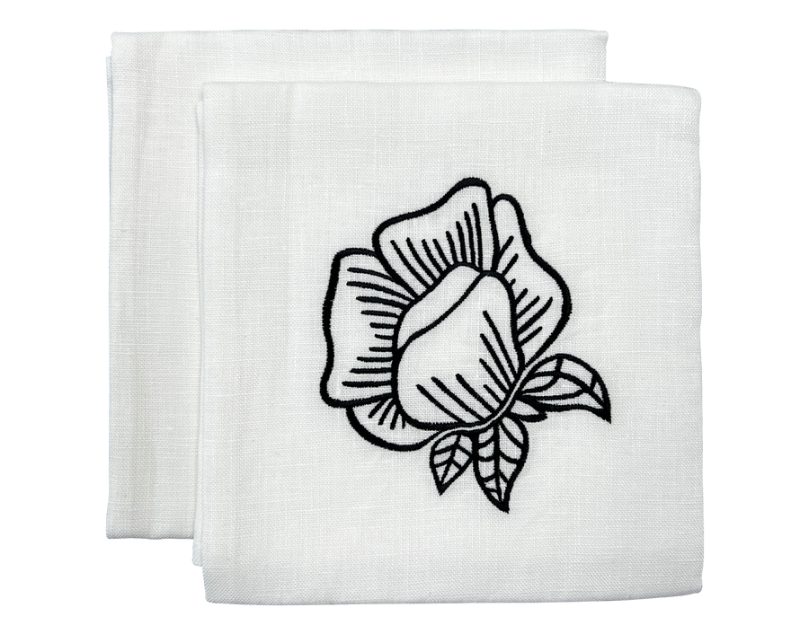 Linen Guest Towel Rose