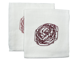 Linen Guest Towel Rose