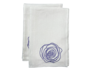 Linen Guest Towel Rose