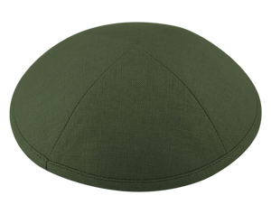 Linen Dark Green Kippot