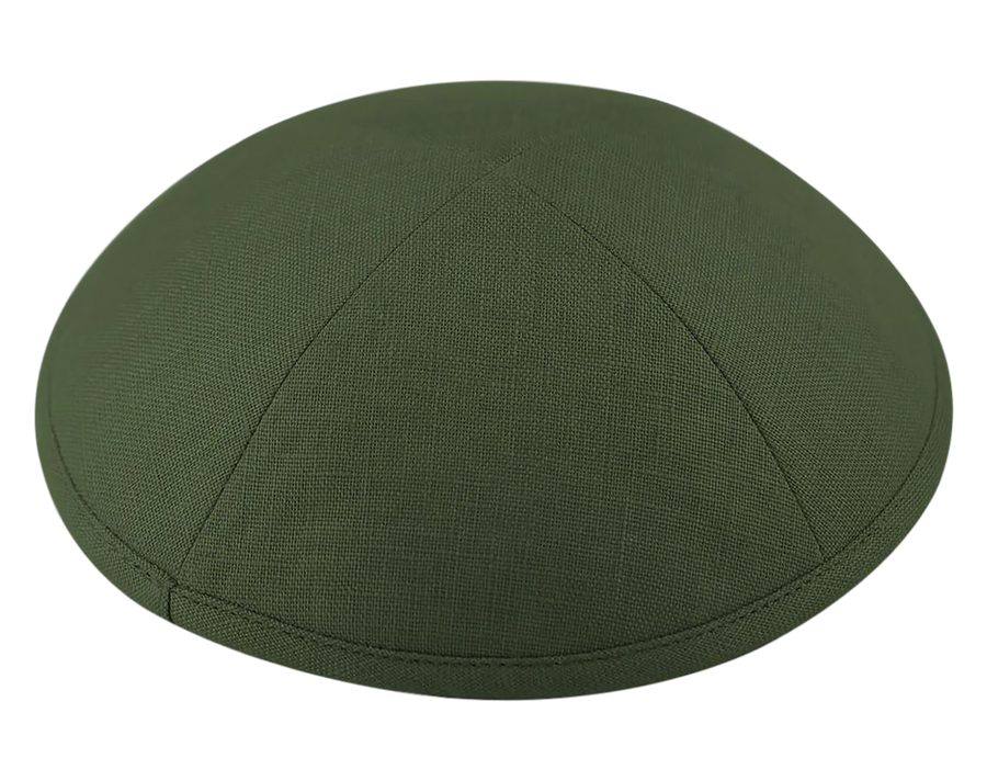 Linen Dark Green Kippot