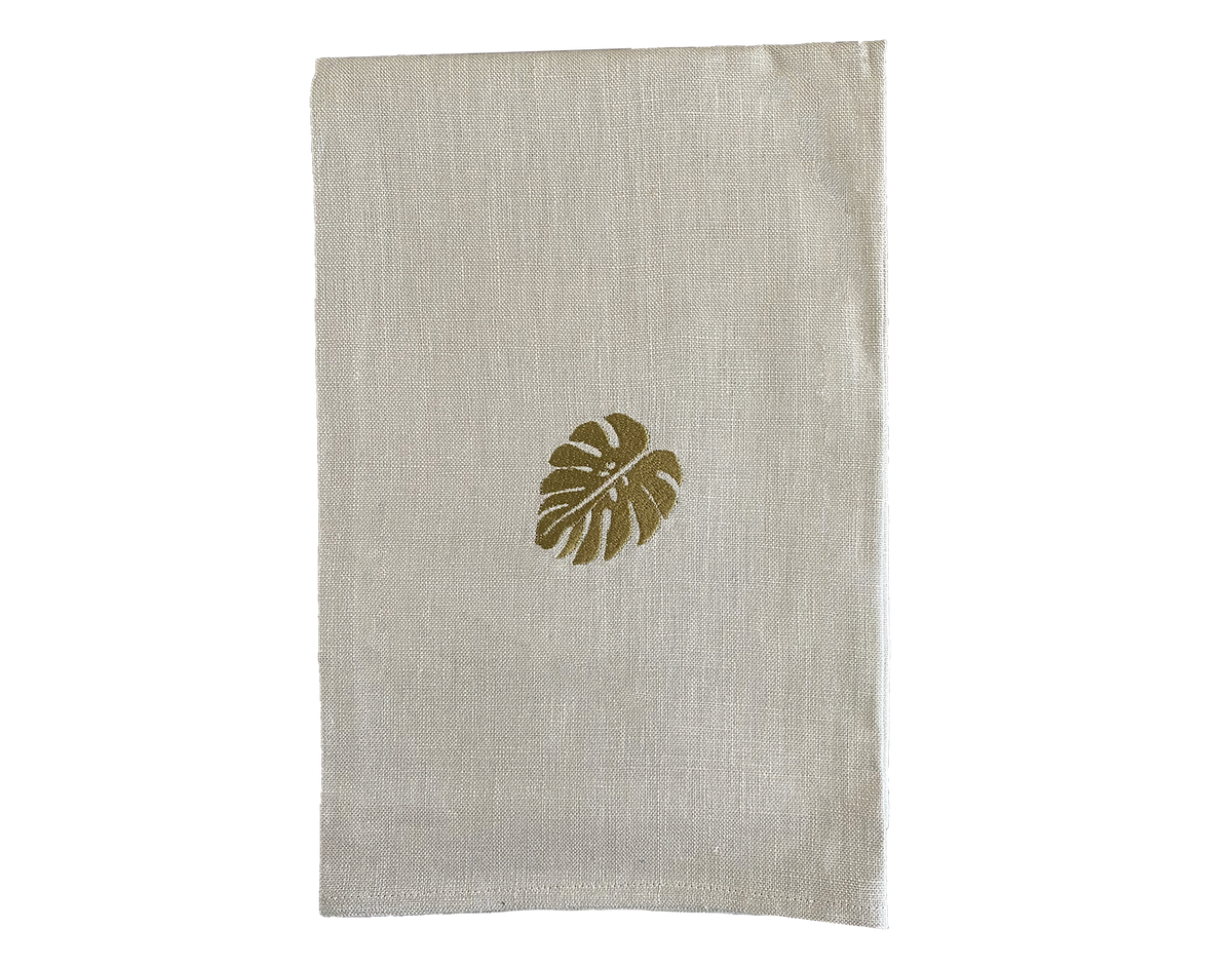 Linen Napkin Small Monstera Set