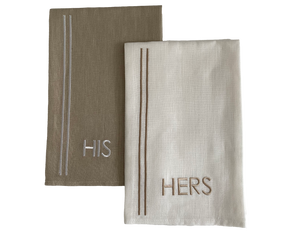 Linen Guest Towel His and Hers Set