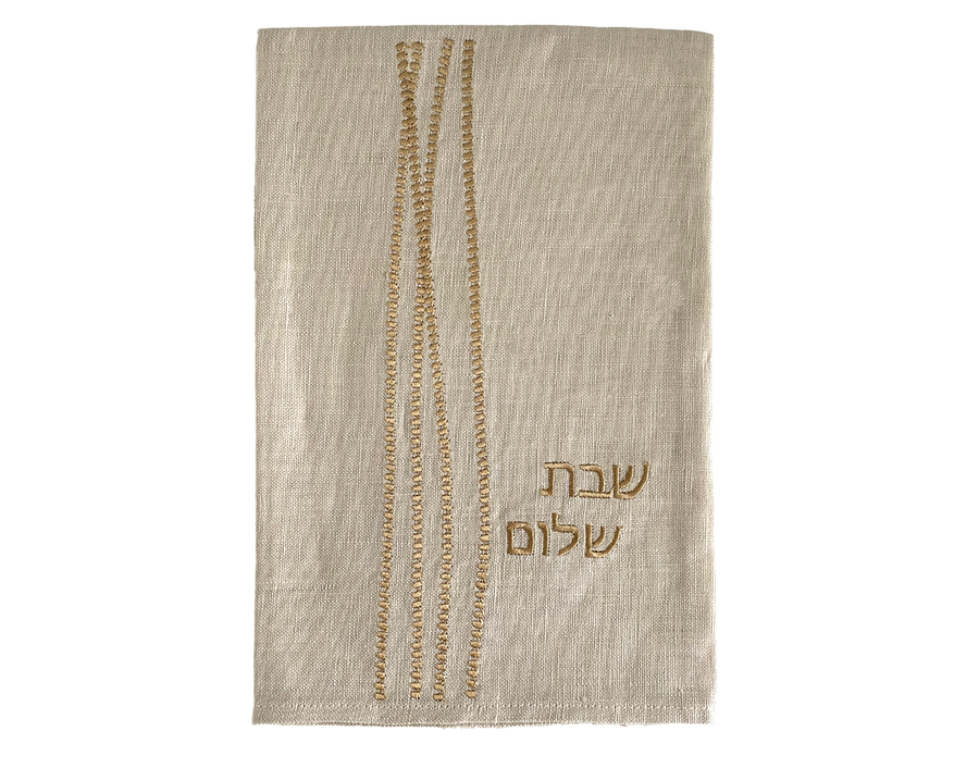 Linen Guest Towel Shabbat Shalom Set