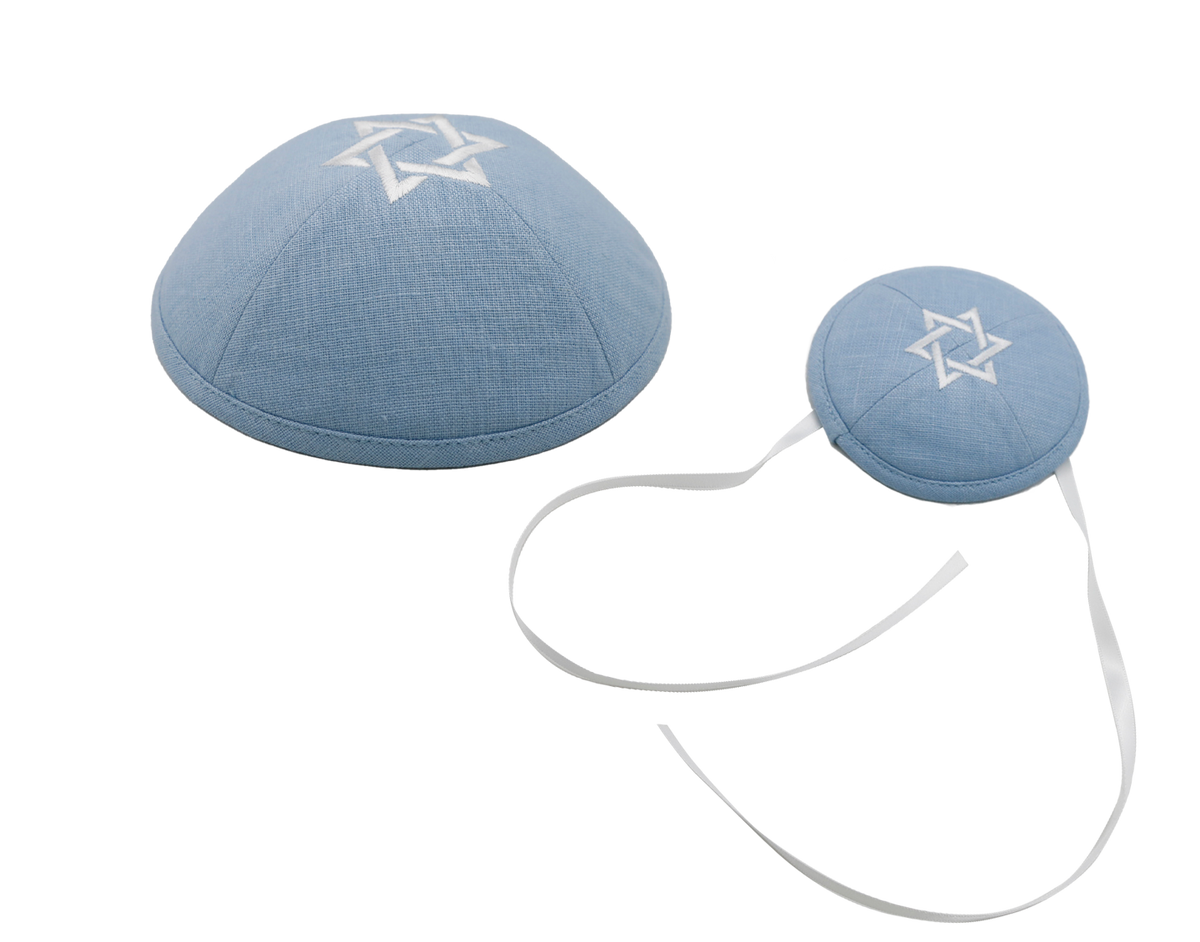 Bris Magen David Father and Son Kippot Set