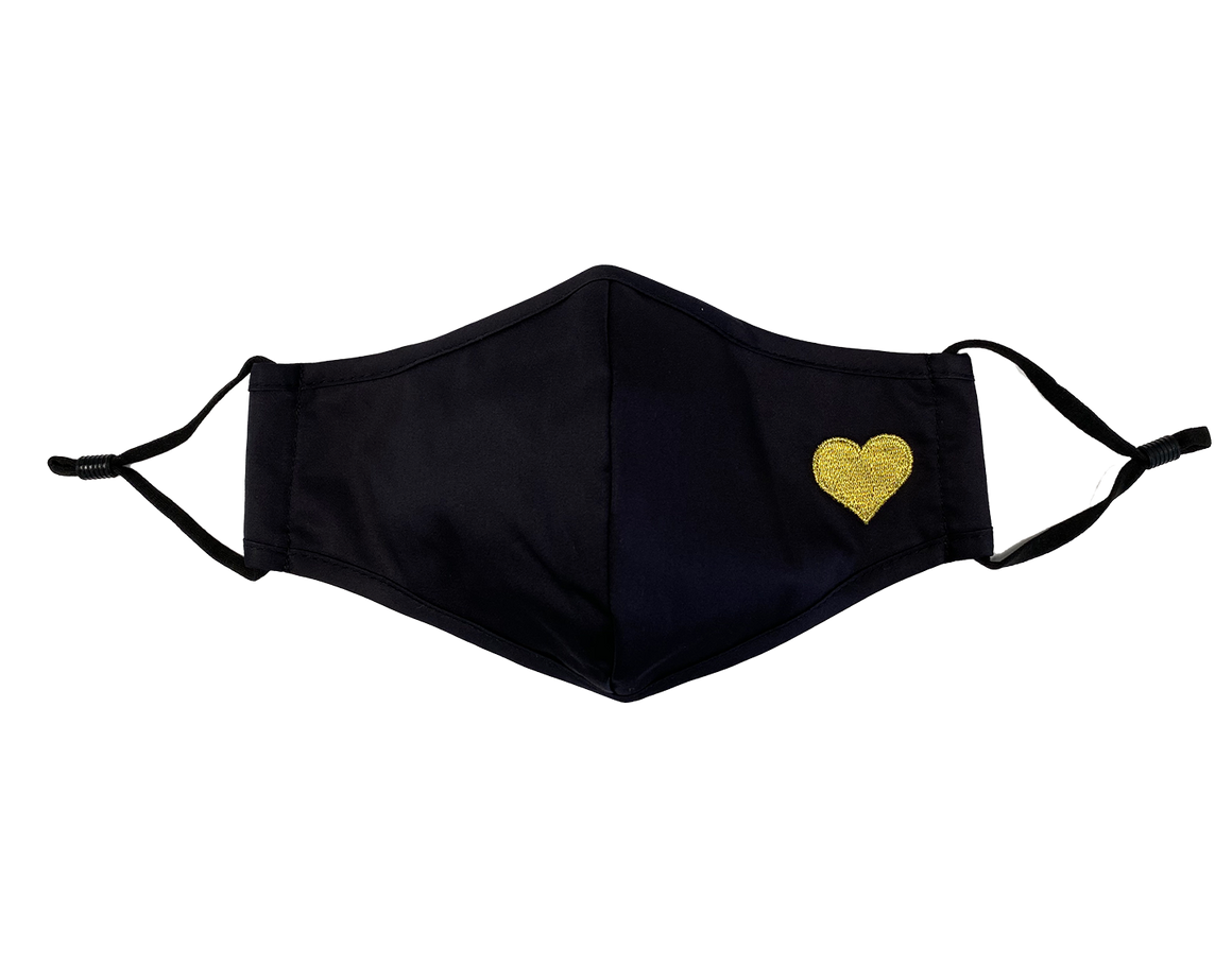 Heart Mask Black and Gold