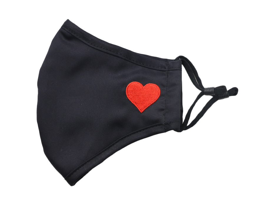 Heart Mask Black and Red