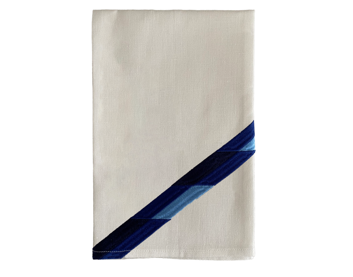 Linen Napkin Blue Stripe Set