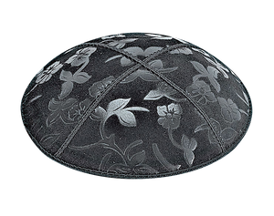 Suede Embossed Flowers 2 Kippot