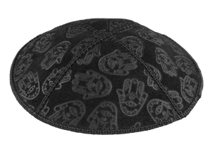 Suede Embossed Hamsa 2 Kippot