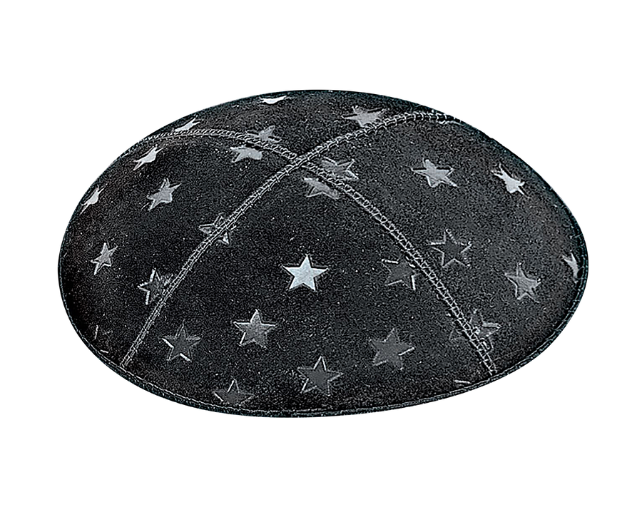 Suede Embossed Large Star Kippot