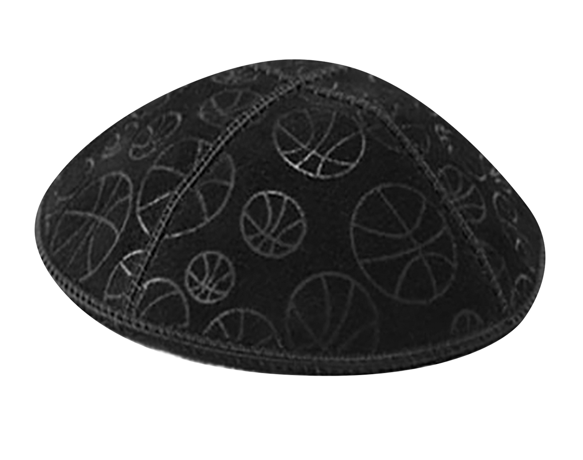 Suede Embossed Basketball Kippot